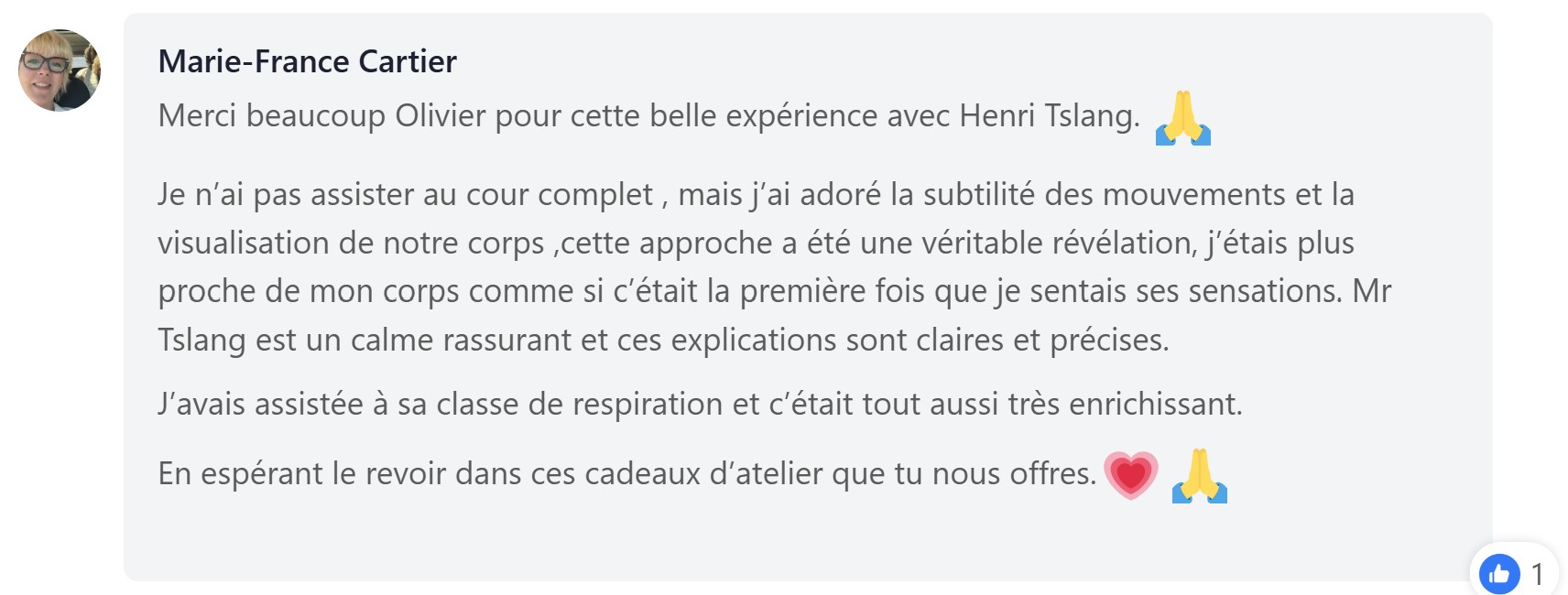 Témoignage — Marie-France Cartier