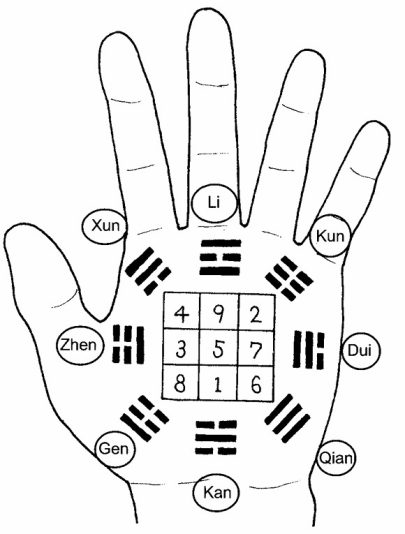 Main Ba Gua dans la paume